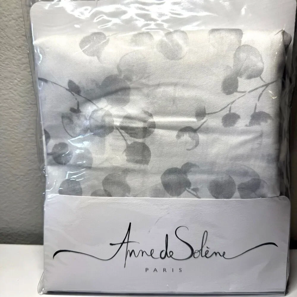 Anne de Solène Rosée Gris King Sham Luxury French Cotton Sateen Bedding